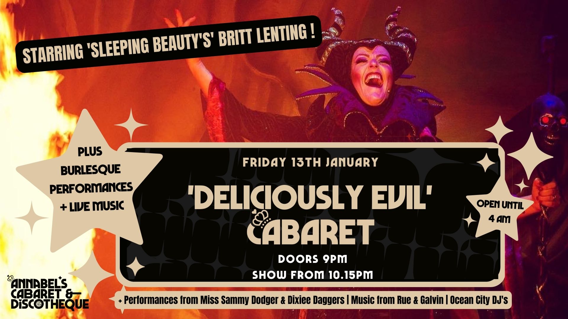 Cabaret and Burlesque Show: ‘DELICIOUSLY EVIL’ – Starring BRITT LENTING