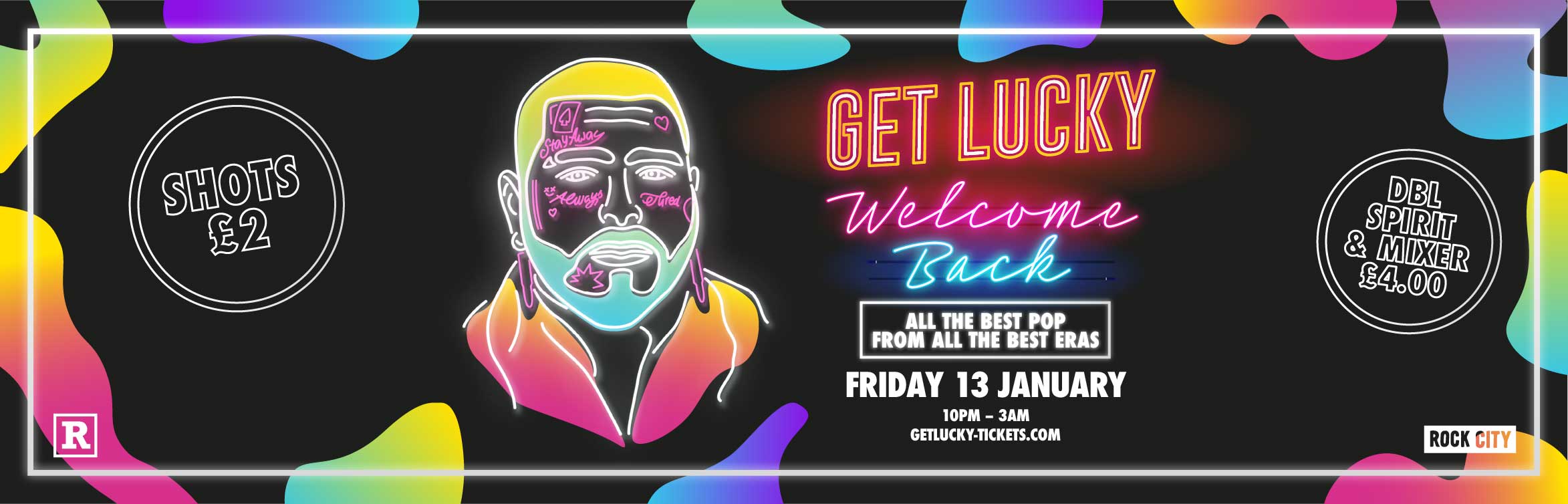 Get Lucky  – WELCOME BACK PARTY – Nottingham’s Biggest Friday Night – 13/01/23