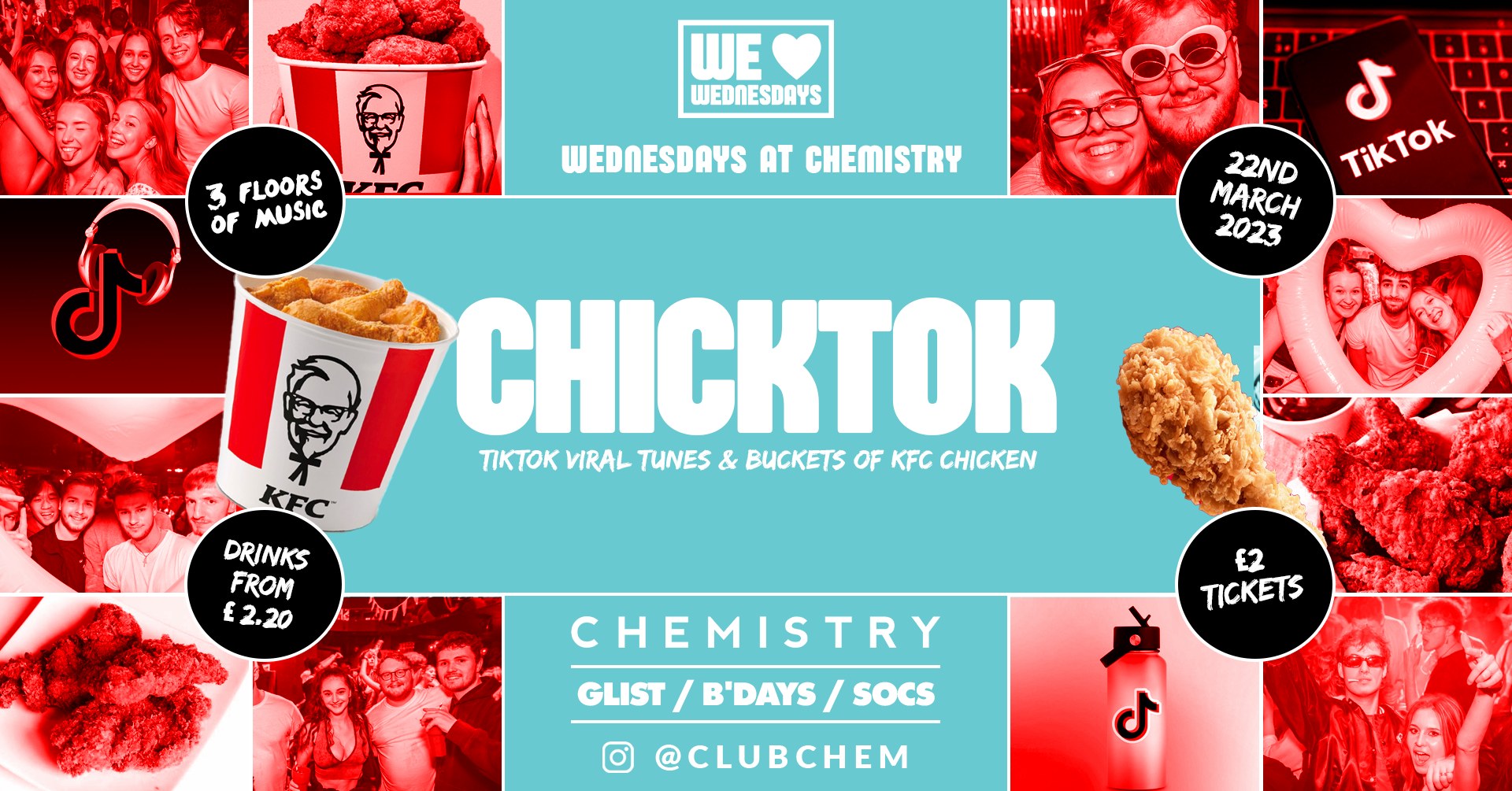 We Love Wednesdays ∙ CHICKTOK at Club Chemistry Canterbury on 22nd Mar