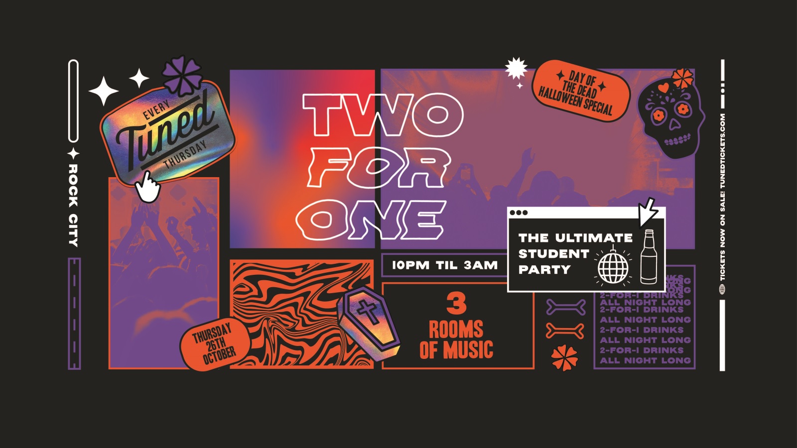 Tuned – DAY OF THE DEAD HALLOWEEN SPECIAL – Nottingham’s Biggest Student Night – 2-4-1 Drinks All Night Long – (inc Silent Disco In Beta Room) 26/10/23
