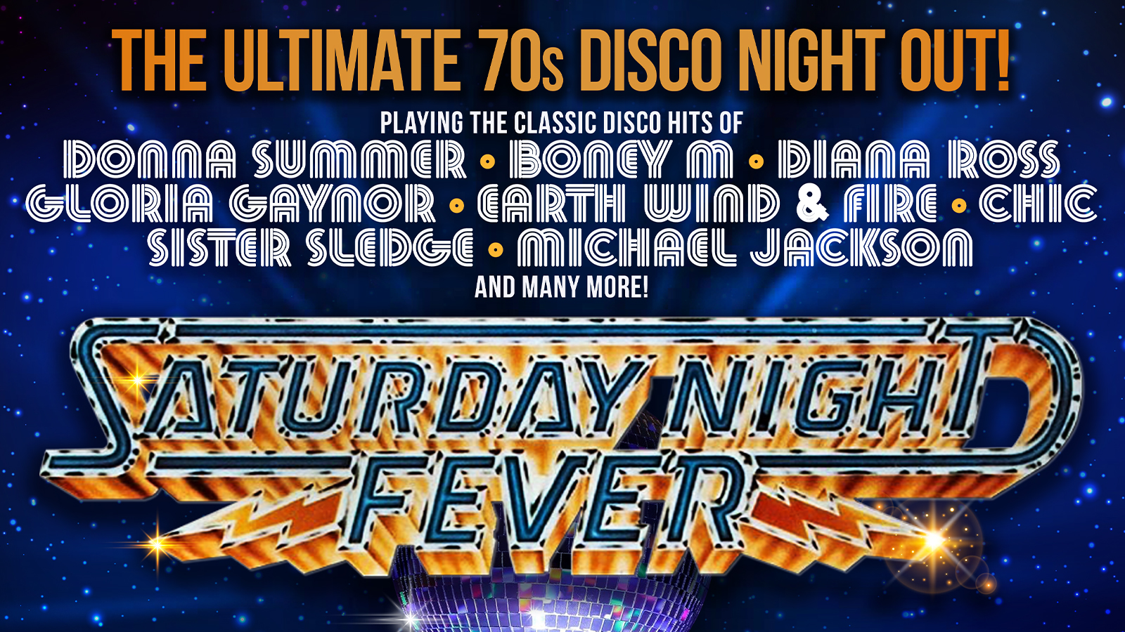 🕺 Saturday Night Fever – The Ultimate 70s Disco Night Out –  plus Bee Gees tribute band Stayin’ Alive