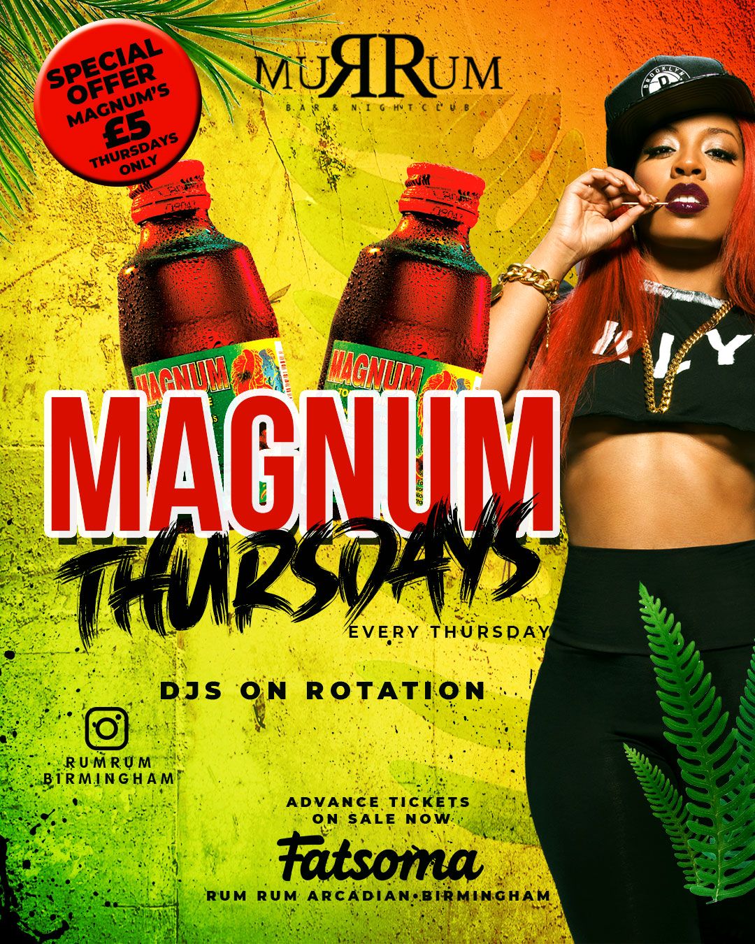 MAGNUM STUDENT THURSDAYS 🌸  IN ARCADIAN DRINKS FROM £5 ALL NIGHT !! FREE ONLINE TICKETS*