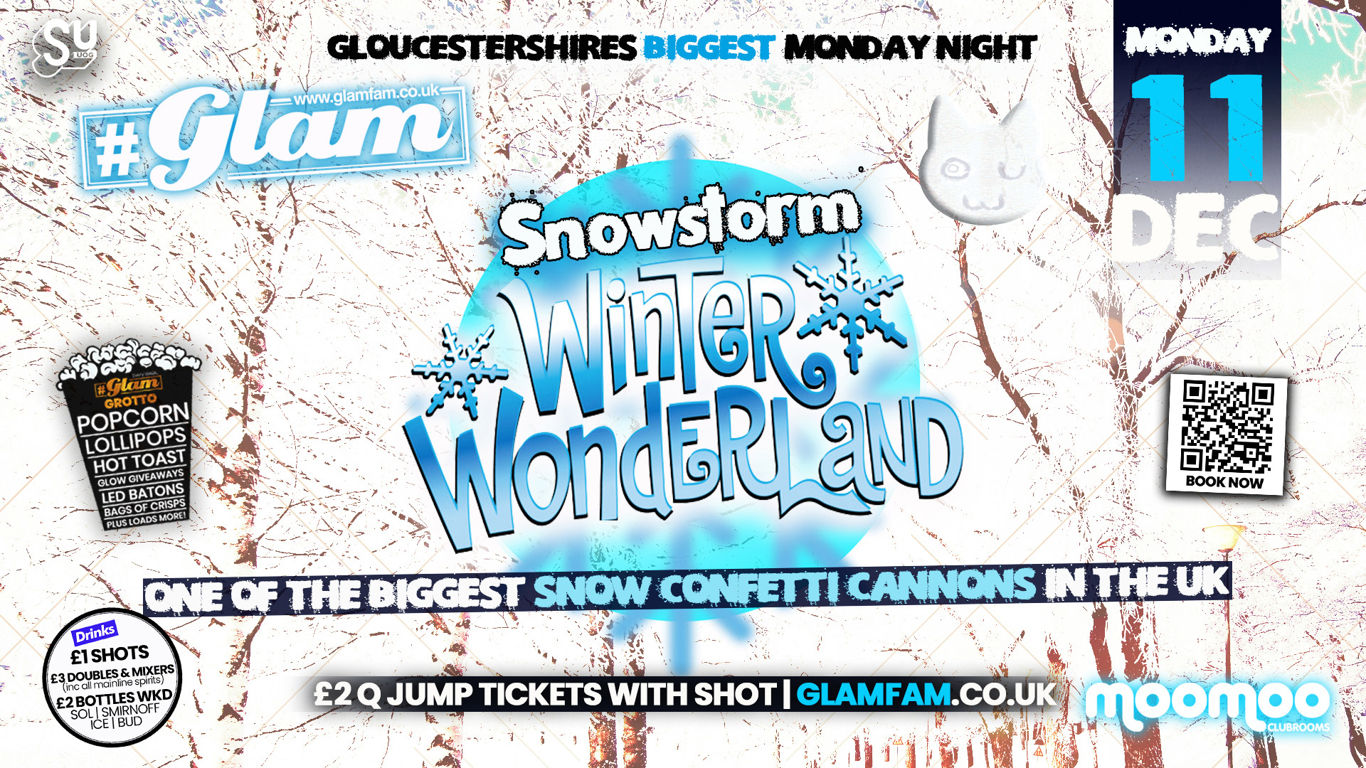 ❄️ TONIGHT ❄️ Glam – Winter Snowstorm Wonderland! Gloucestershire’s Best Student Events! ❄️