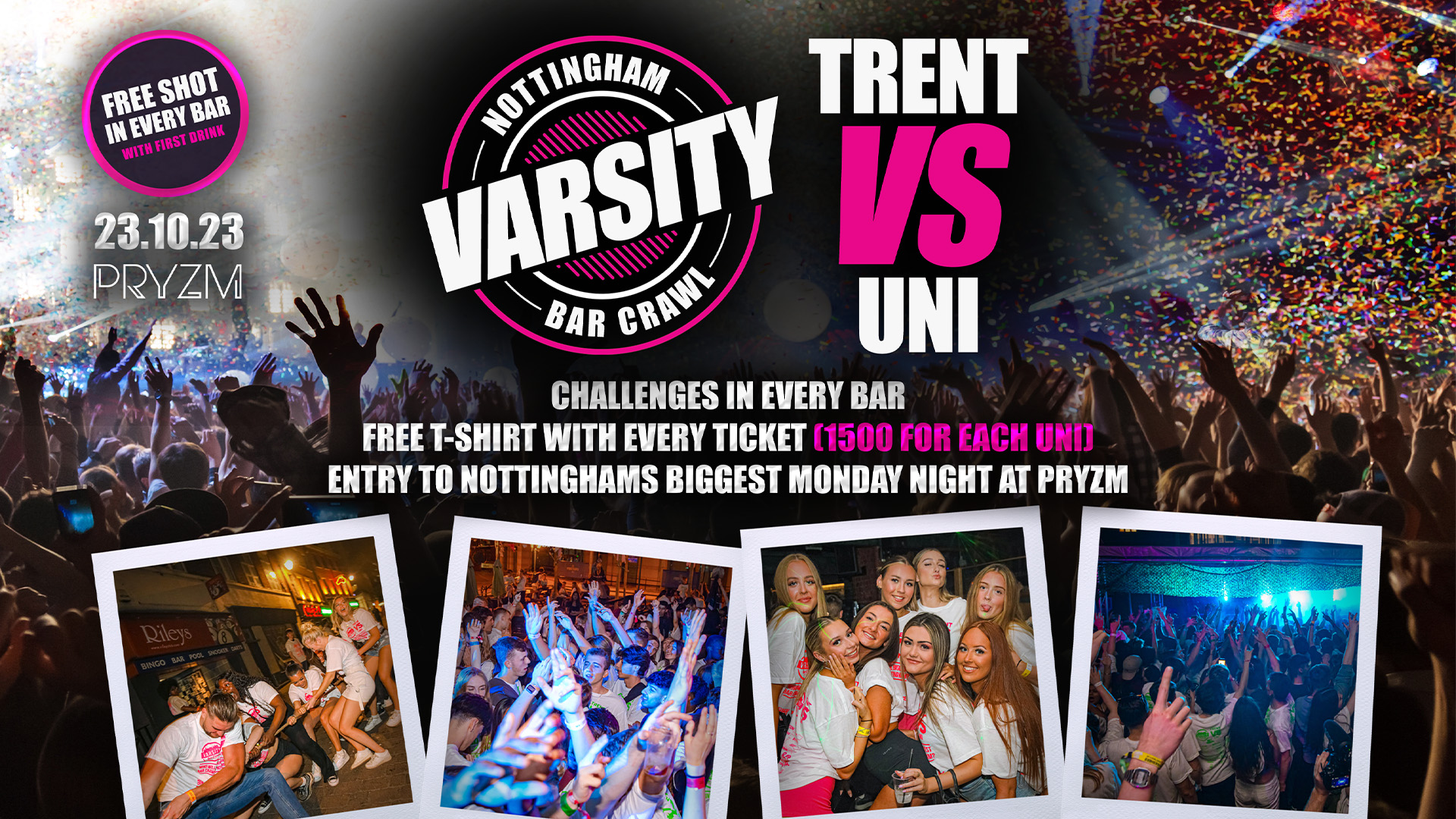 Varsity Bar Crawl 2023 | Notts Uni VS Trent Uni [T-SHIRTS ON SALE NOW]