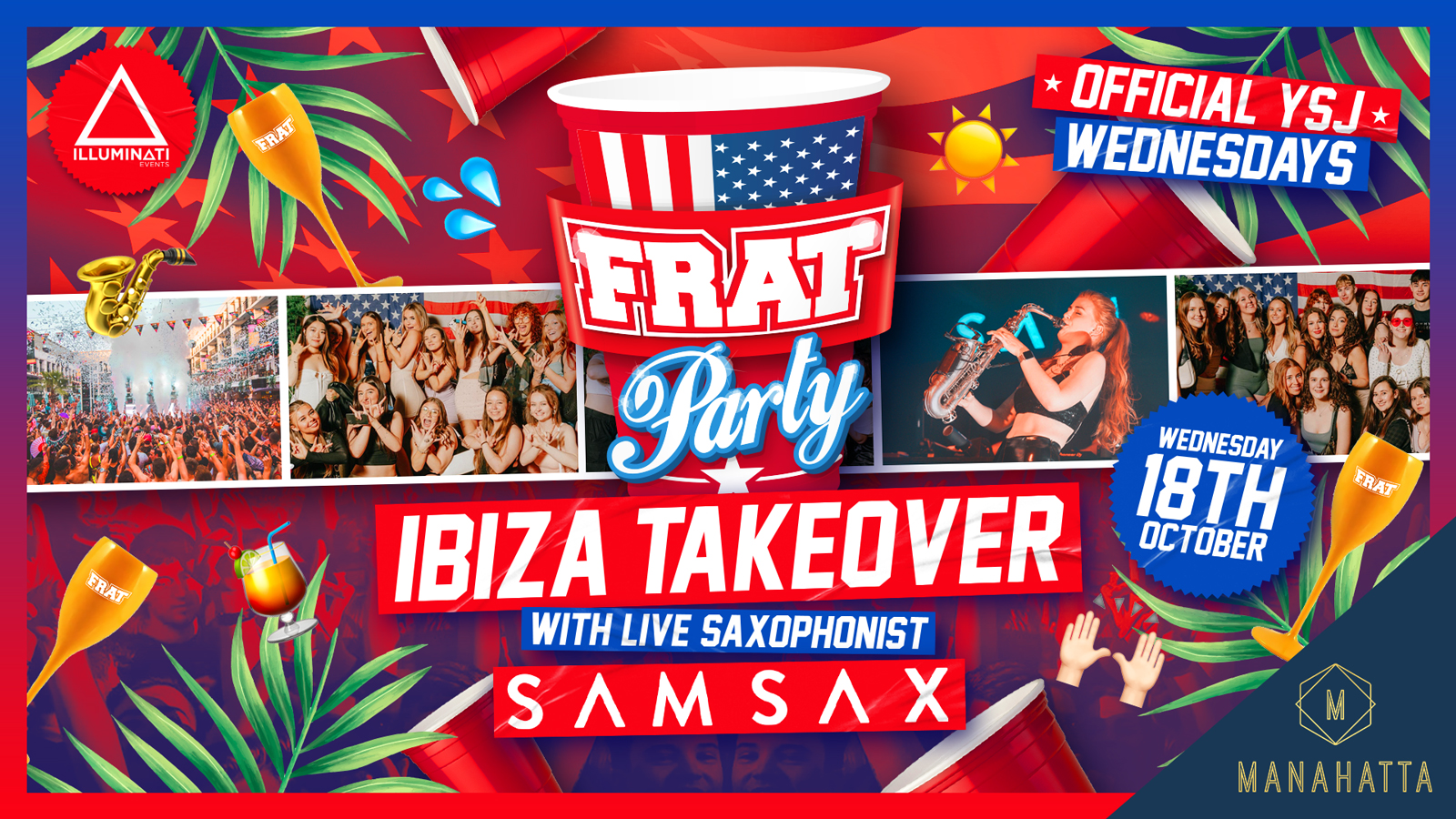 York YSJ Frat Wednesdays Takeover🎷 at Manahatta York, York on