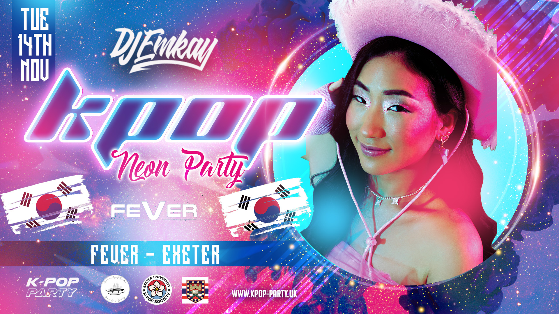 K-Pop Neon Party Exeter wit DJ EMKAY – Tuesday 14th November | FEVER