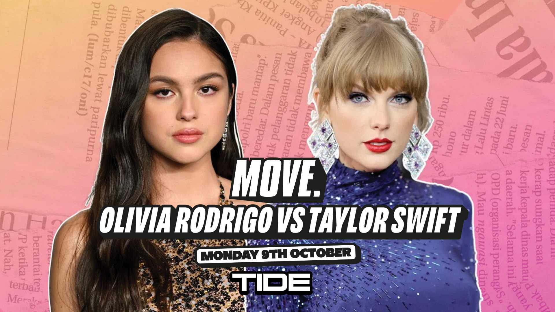 MOVE. presents Olivia Rodrigo v Taylor Swift | 5 Bombs for £5 | FREE with AAA Pass