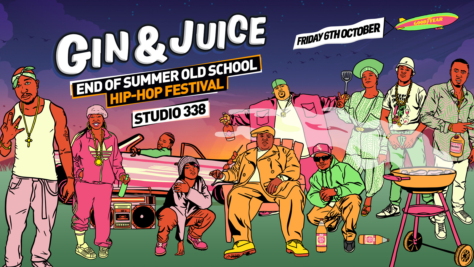 Gin & Juice : End of Summer Old School Hip-Hop Festival @ Studio 338!