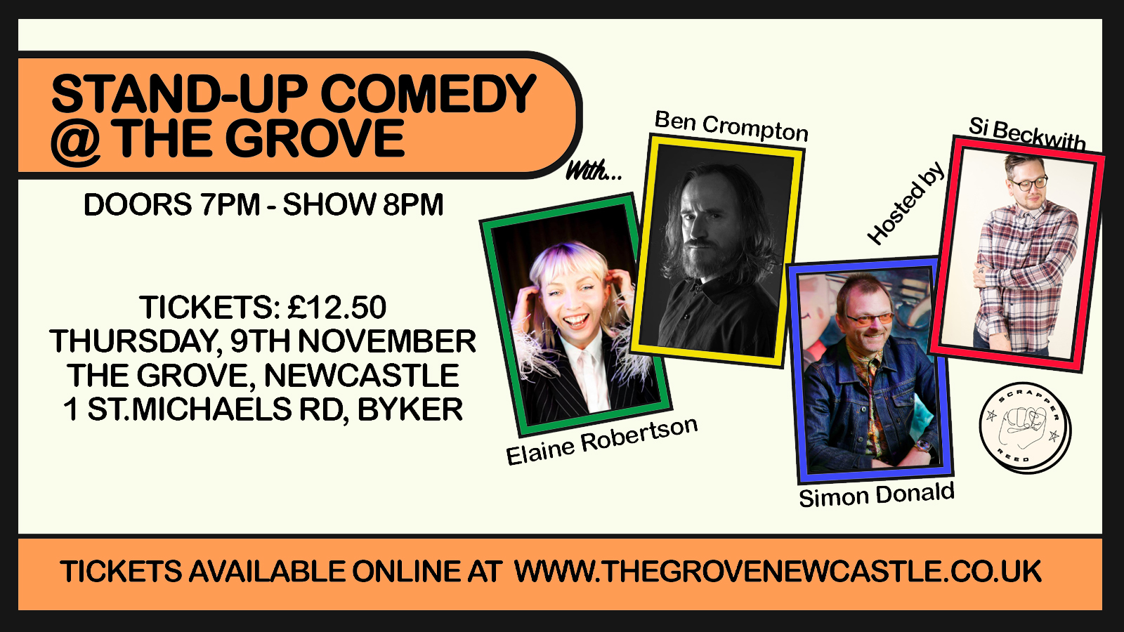 SCRAPPER REED PRESENTS… STAND-UP COMEDY @ THE GROVE