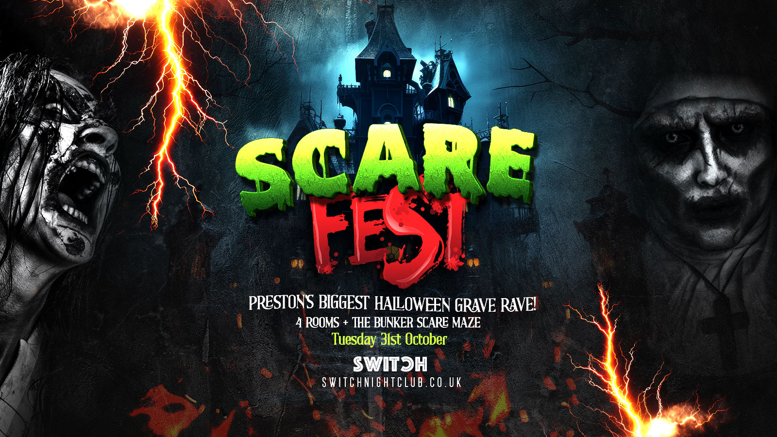Scare Fest Halloween Rave ft Bunker Scare Maze at Switch