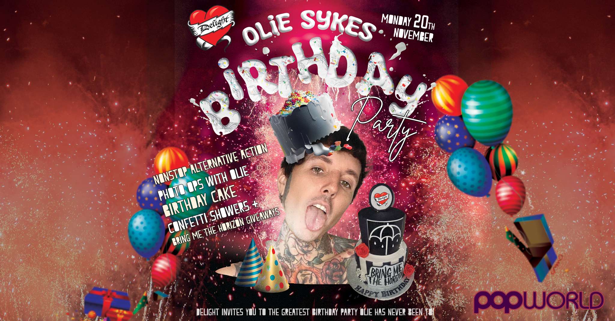 Oli Sykes Birthday party at Delight at Popworld - Portsmouth