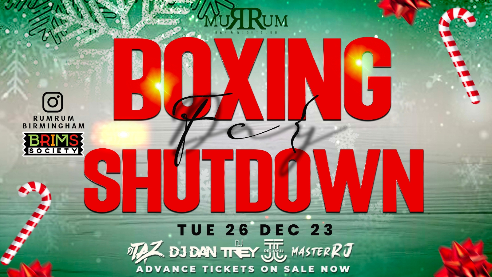 🌟 RUMRUM PRESENTS – 🔔 BOXING MONDAY 🎅🏼 FREE XMAS GIVEAWAYS ALL NIGHT‼️☃️ BRUM’s Ultimate BOXING DAY Event 🎁 ONLINE FREE TICKETS🎅