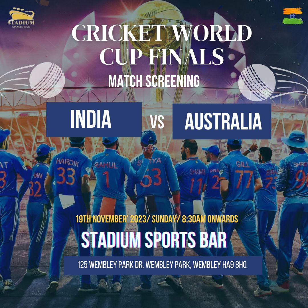 CRICKET WORLD CUP 2023 FINALS LIVE SCREENING at Stadium Sports Bar ...