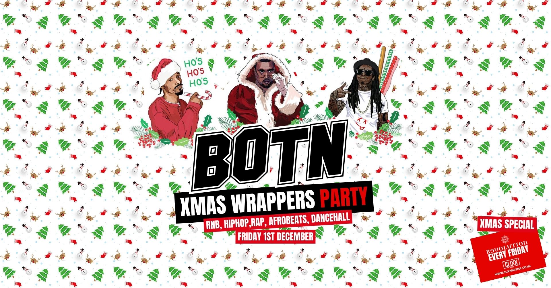 BOTN 🔥 Xmas Wrappers Party – RnB, HipHop w/ Paul Carroll