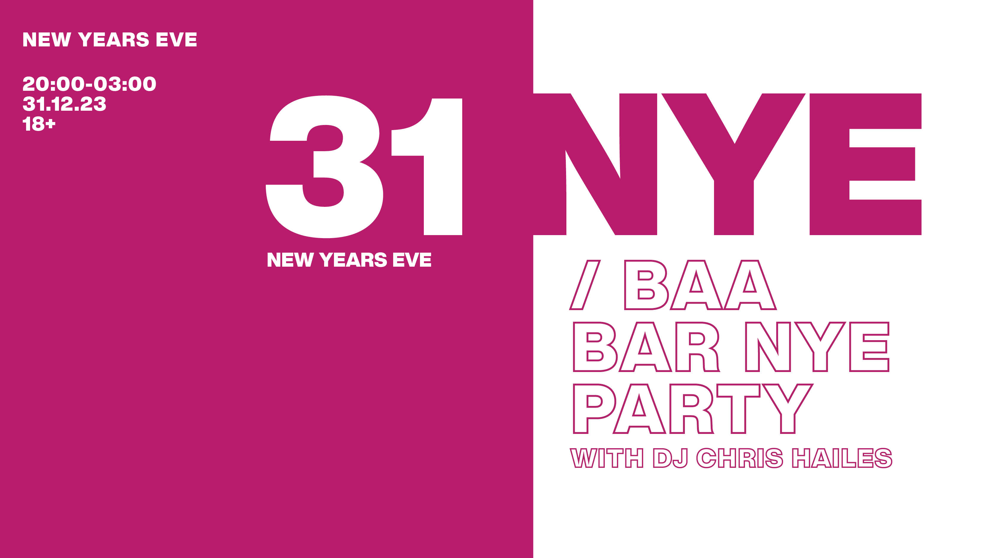 NYE @ Baa Bar