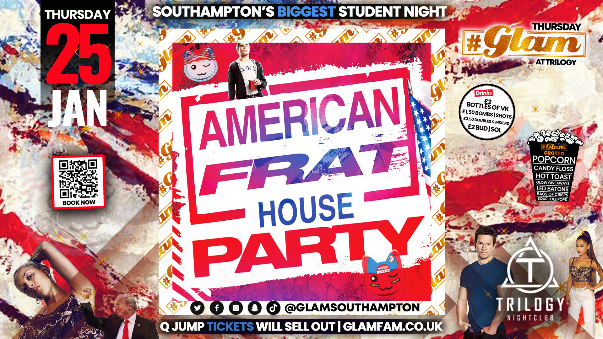 THIS THURSDAY WILL SELL OUT 💯 Glam – Southampton’s Biggest Student Night – FRAT HOUSE PARTY 🥤 Thursdays at Trilogy