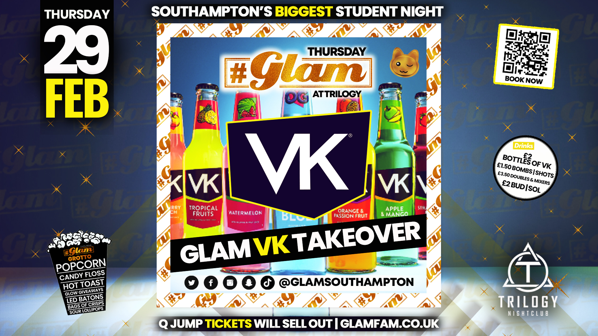 Glam – Southampton’s Biggest Student Night – VK Takeover!