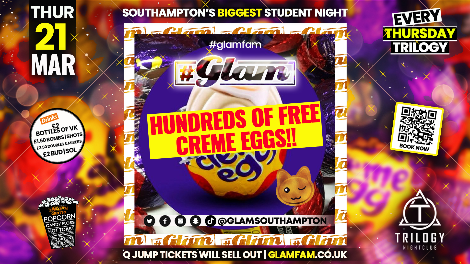 Glam – Southampton’s Biggest Student Night – Creme Egg Party! 🐰