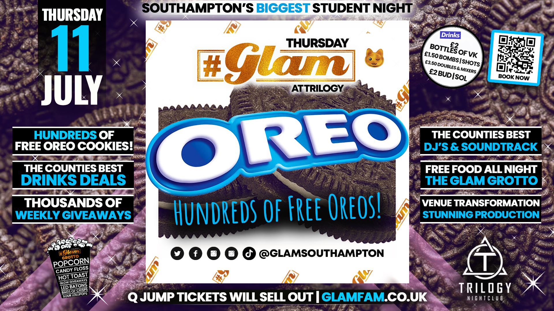 Glam – Southampton’s Biggest Week Night – OREO PARTY! 🍪 Thursdays at Trilogy