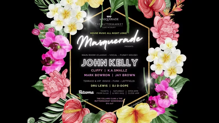 Masquerade presents John Kelly & Guests in The Cellars Club