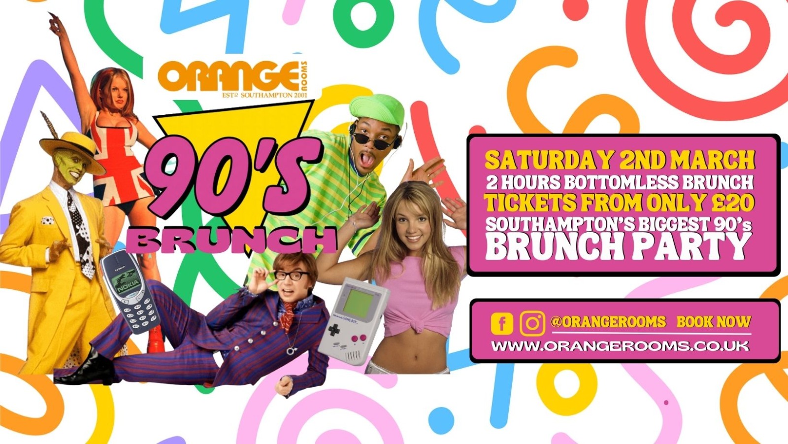 90s Bottomless Brunch!🎤 at Orange Rooms Southampton, Southampton on 2nd