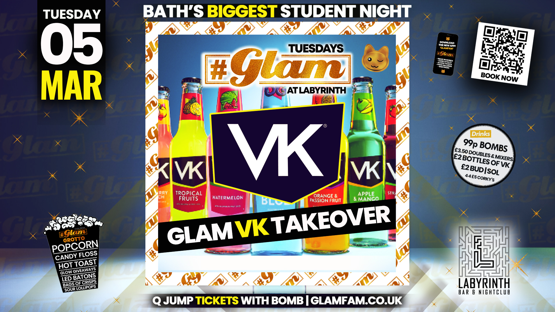 Glam – Bath’s Biggest Student Night  – VK PARTY🤩  | Tuesdays at Labs