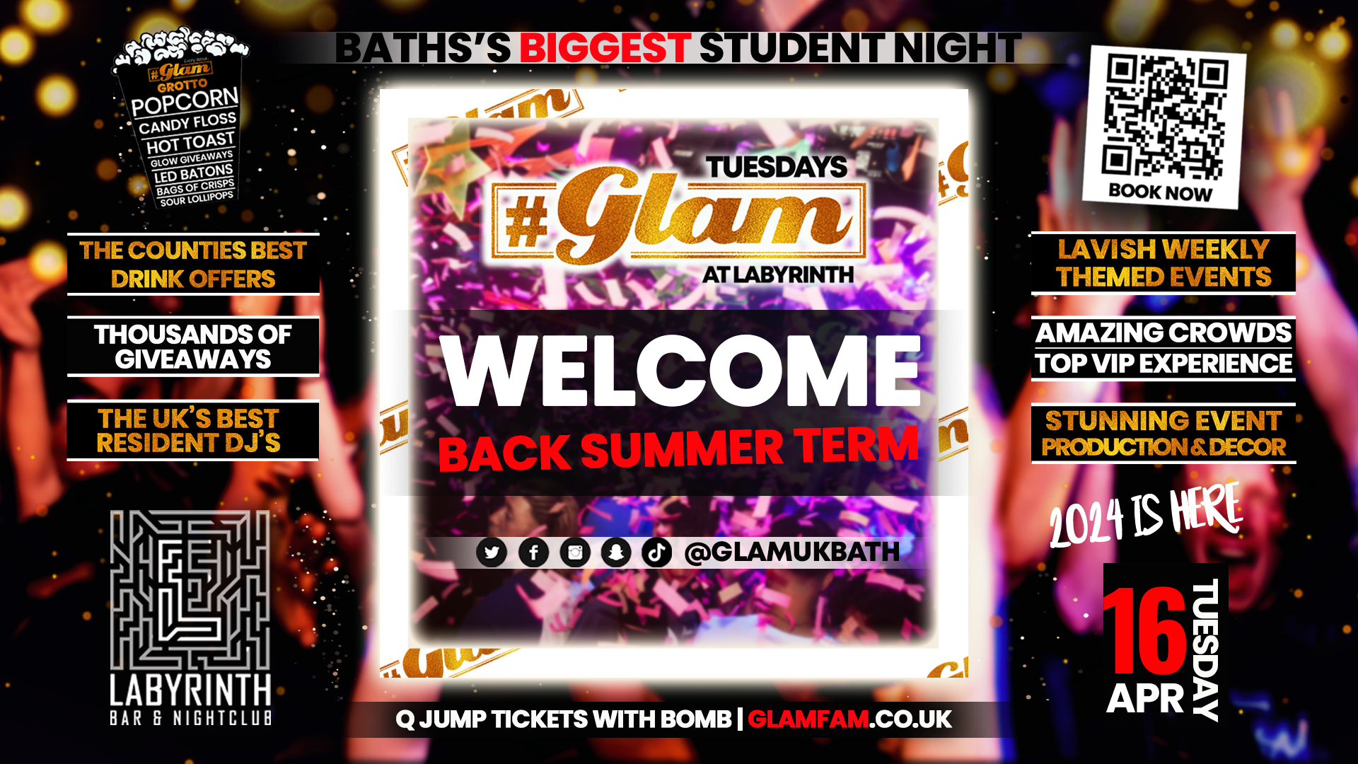 Glam – Bath’s Biggest Student Night – Welcome Back Summer Term! | Tuesdays at Labs