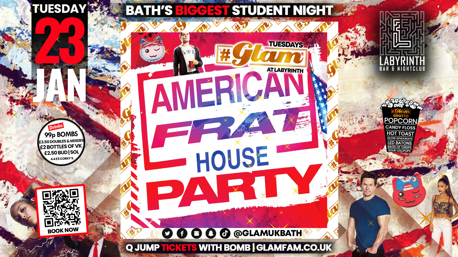 Glam – Bath’s Biggest Student Night | AMERICAN FRAT HOUSE PARTY! 🏈 Tuesdays at Labs