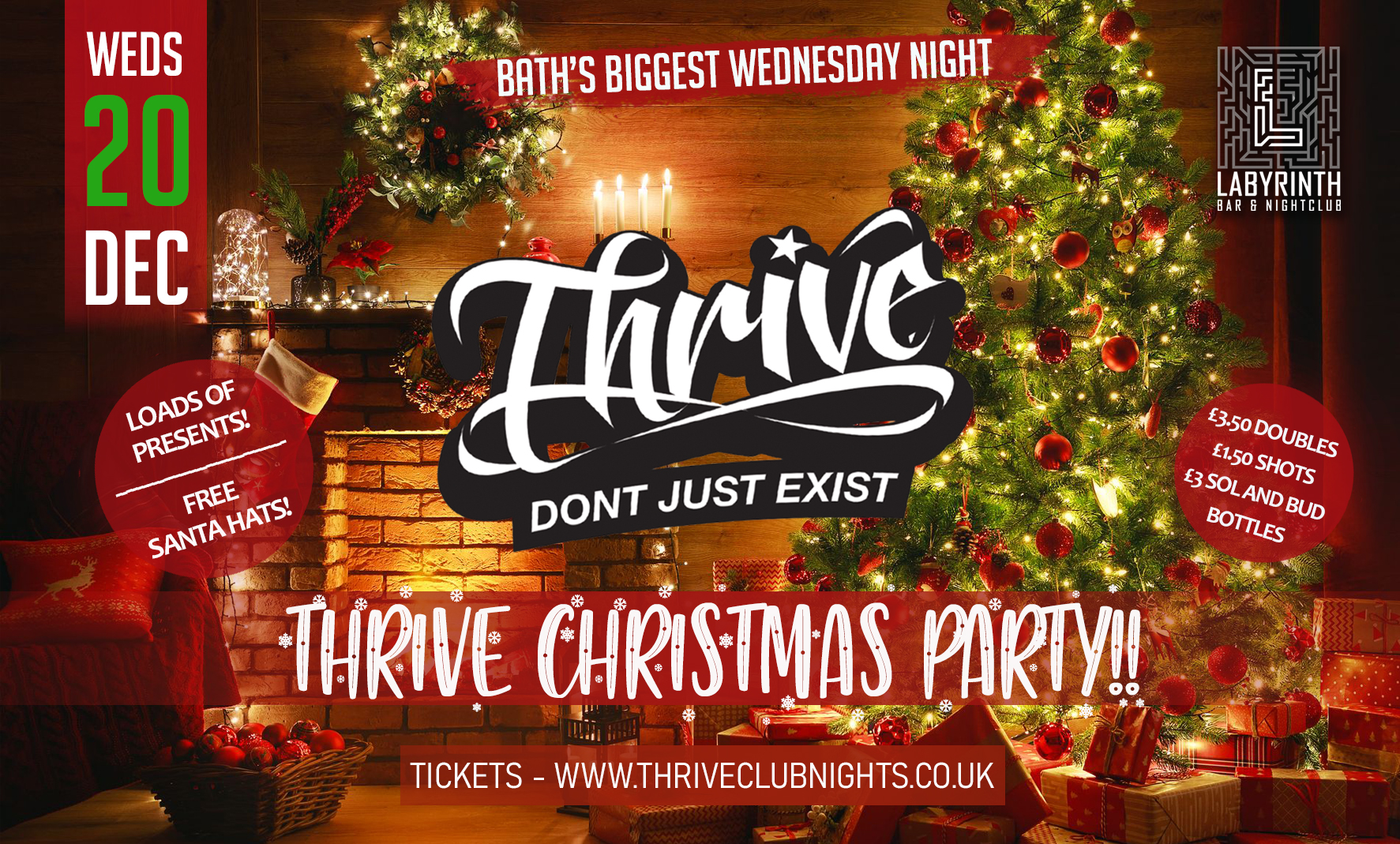 Thrive Wednesdays – Christmas Party! 🎅🏻 Bath’s Biggest Wednesday Night!