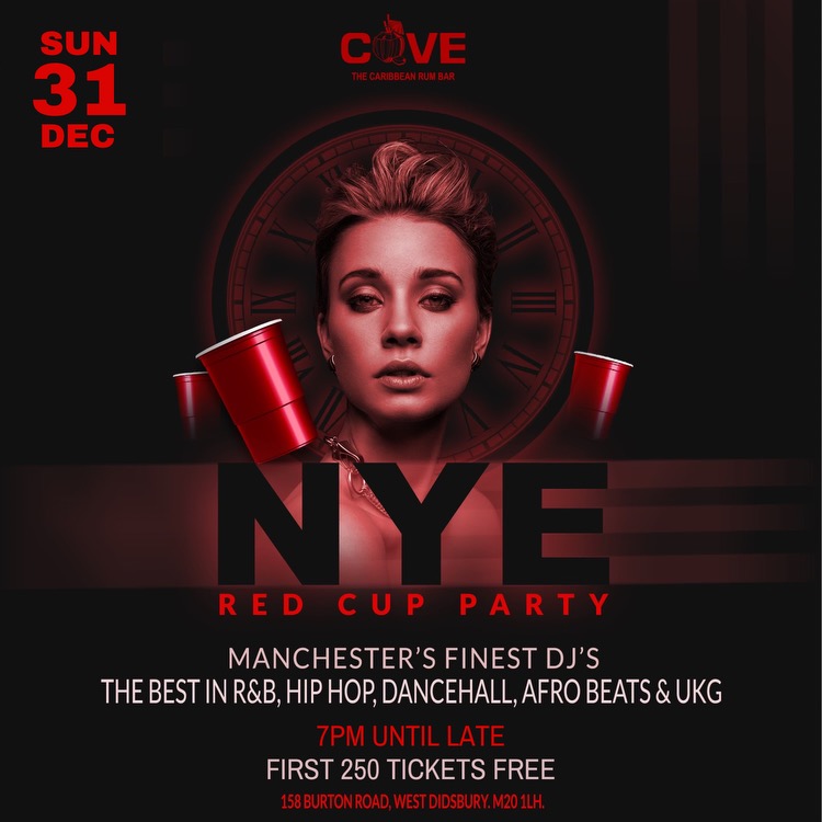 New Years Eve Red Cup Party at Cove, Manchester on 31st Dec 2023 Fatsoma