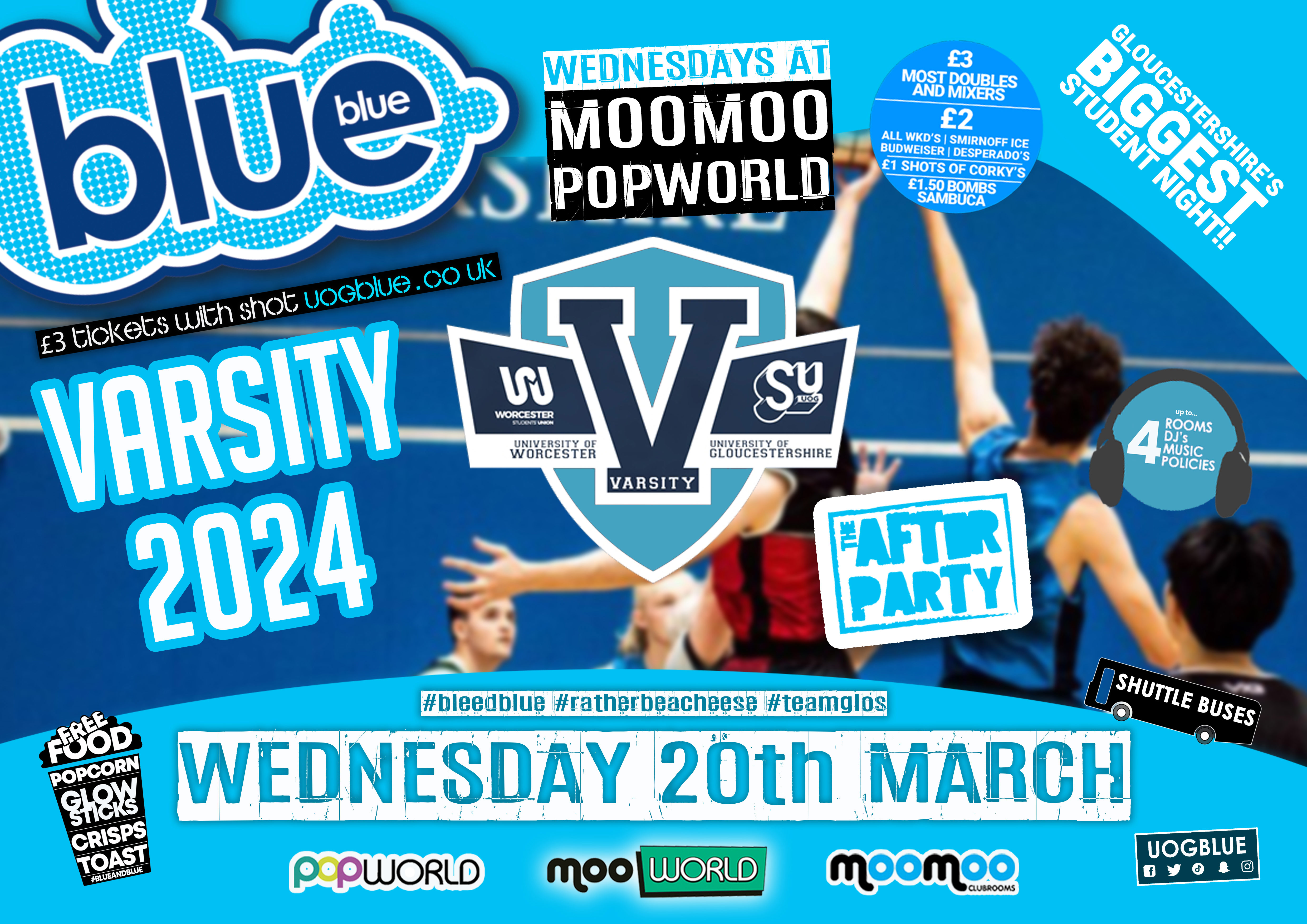 Blue and Blue – Gloucestershire’s Biggest Student Night – VARSITY AFTER PARTY 💙