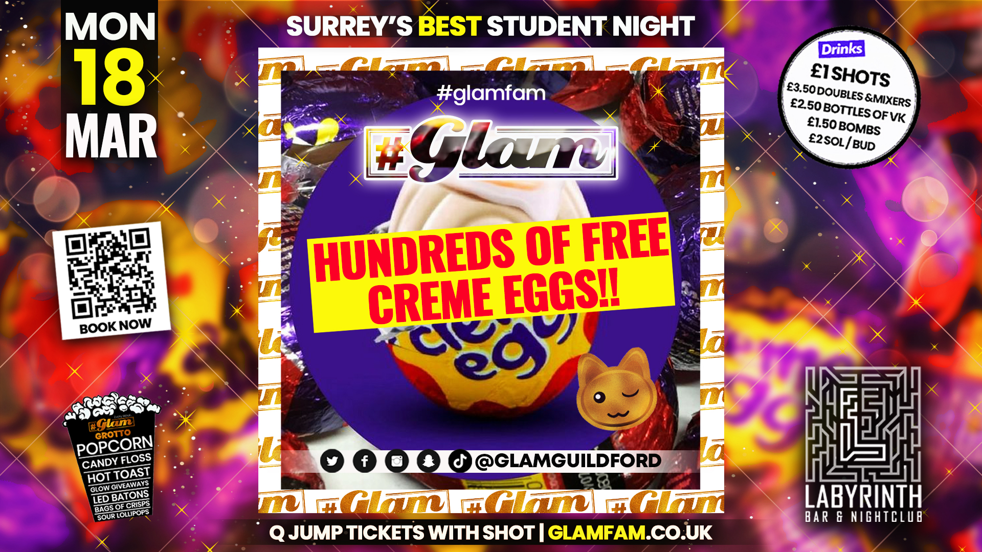 Glam – Surrey’s Best Student Events! Creme Egg Party! 🥚