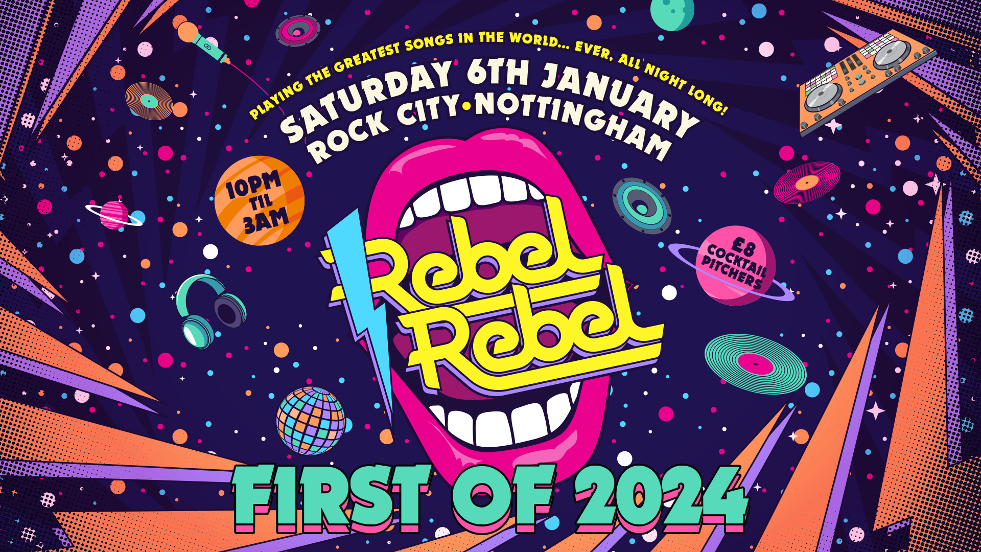 Rebel Rebel  – First Rebel Rebel of 2024 – Nottingham’s Greatest Saturday Night – 02/12/23