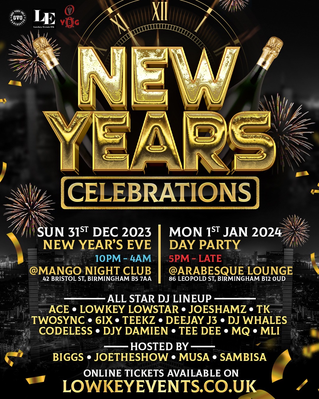 NEW YEARS EVE BIRMINGHAM BIGGEST NEW YEARS EVE PARTY at Mango Night