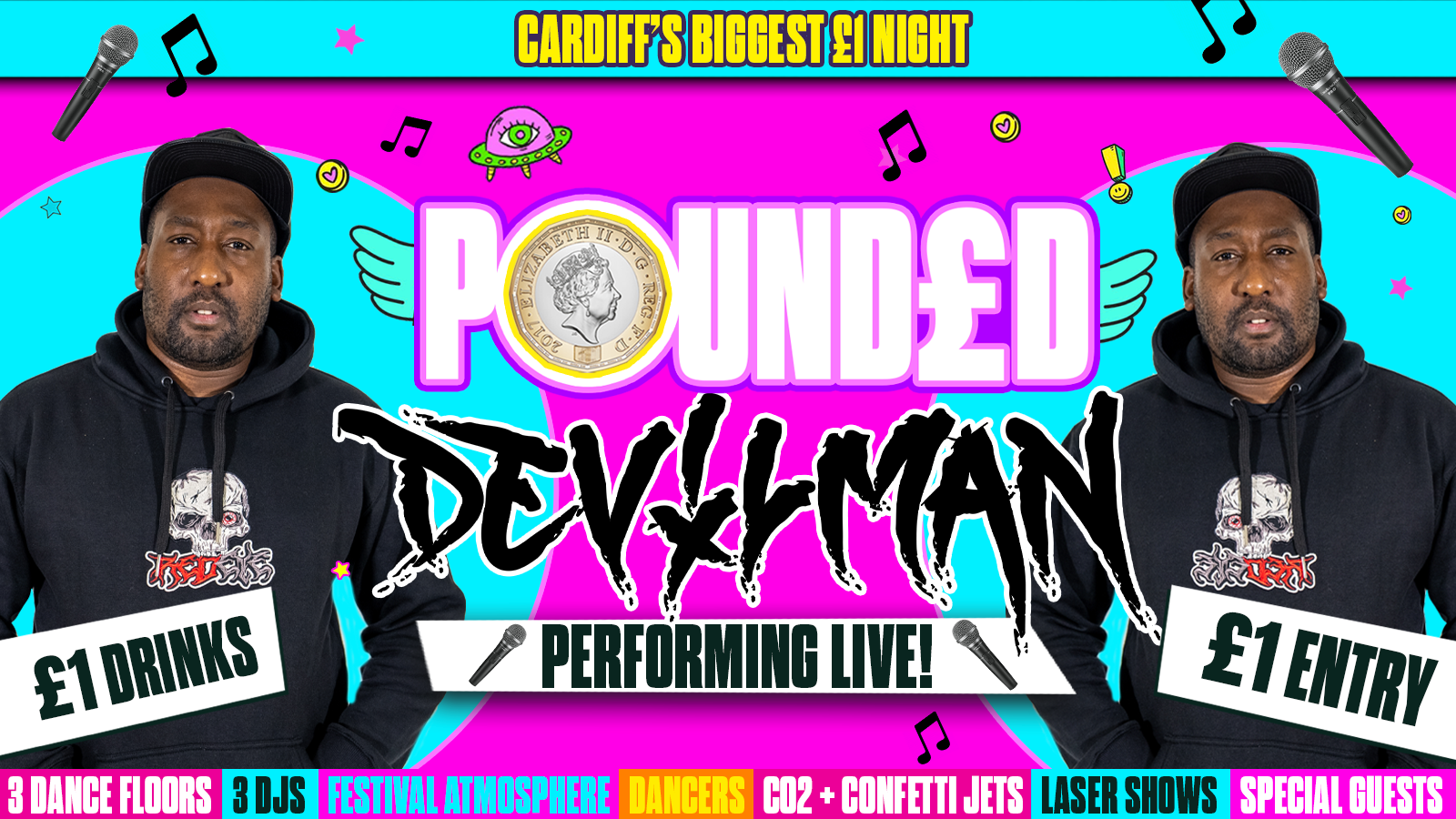 POUNDED PRESENTS DEVILMAN 🎤🎵 PERFORMING LIVE! 🎤 DRUM & BASS FATHER🎵