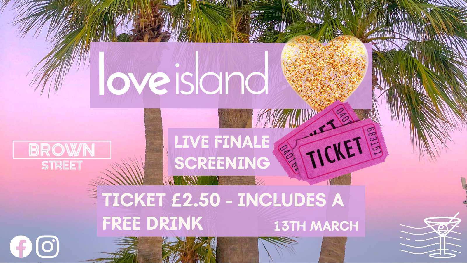 Love Island Finale Live Screening at Brown Street, Salisbury on 13th