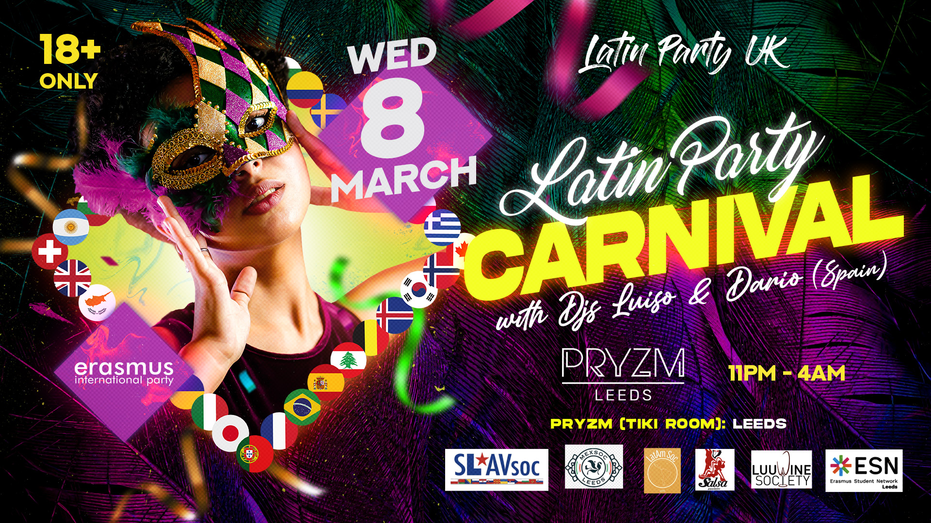 LATIN PARTY LEEDS – CARNAVAL | PRYZM