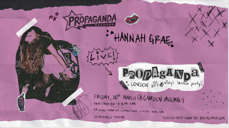 Propaganda London – Hannah Grae Live Set + Limited Edition Propaganda Records Vinyl!