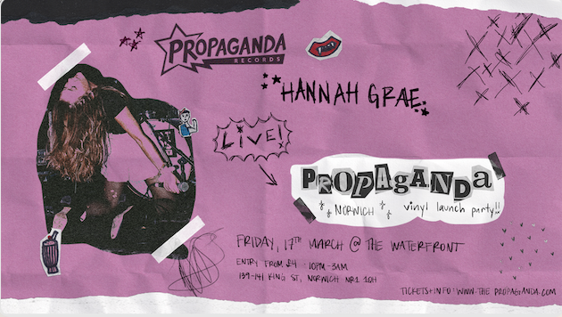 Propaganda Norwich – Hannah Grae Live Set + Limited Edition Propaganda Records Vinyl!