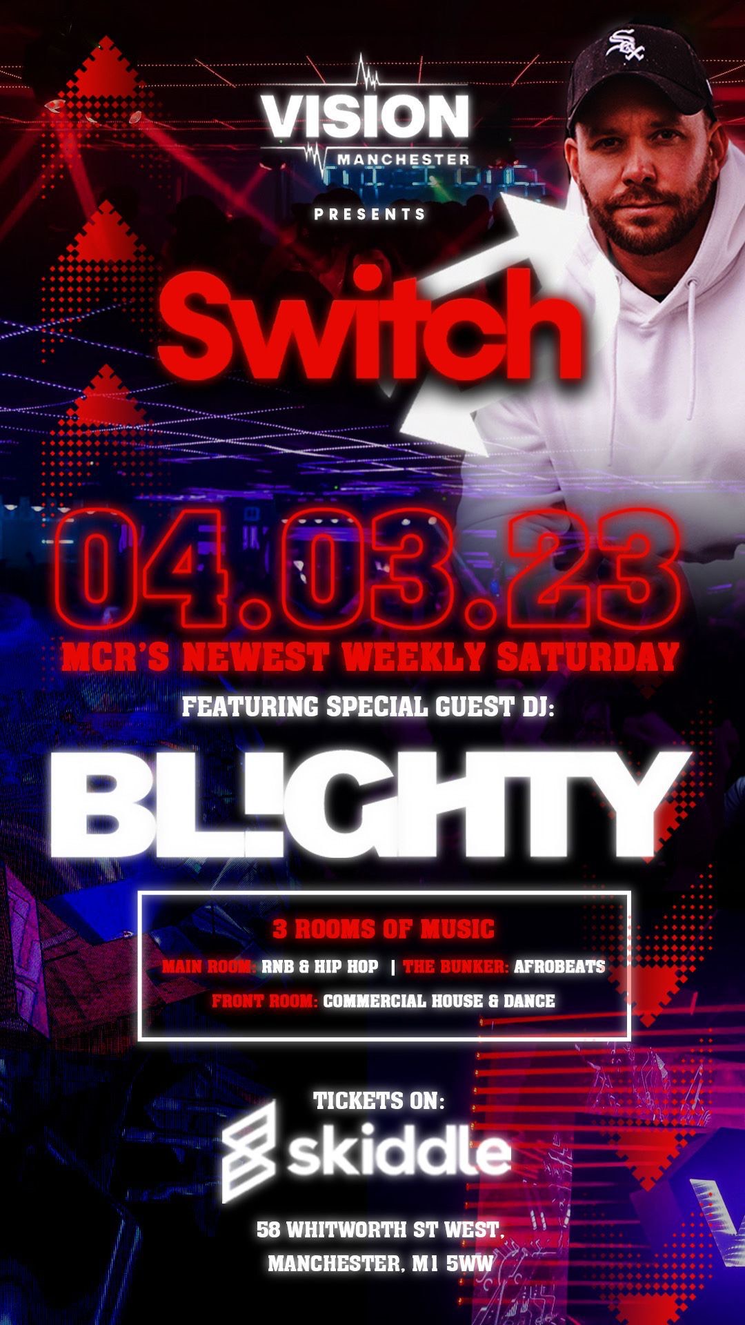 Switch Saturdays at Vision Nightclub 4th March