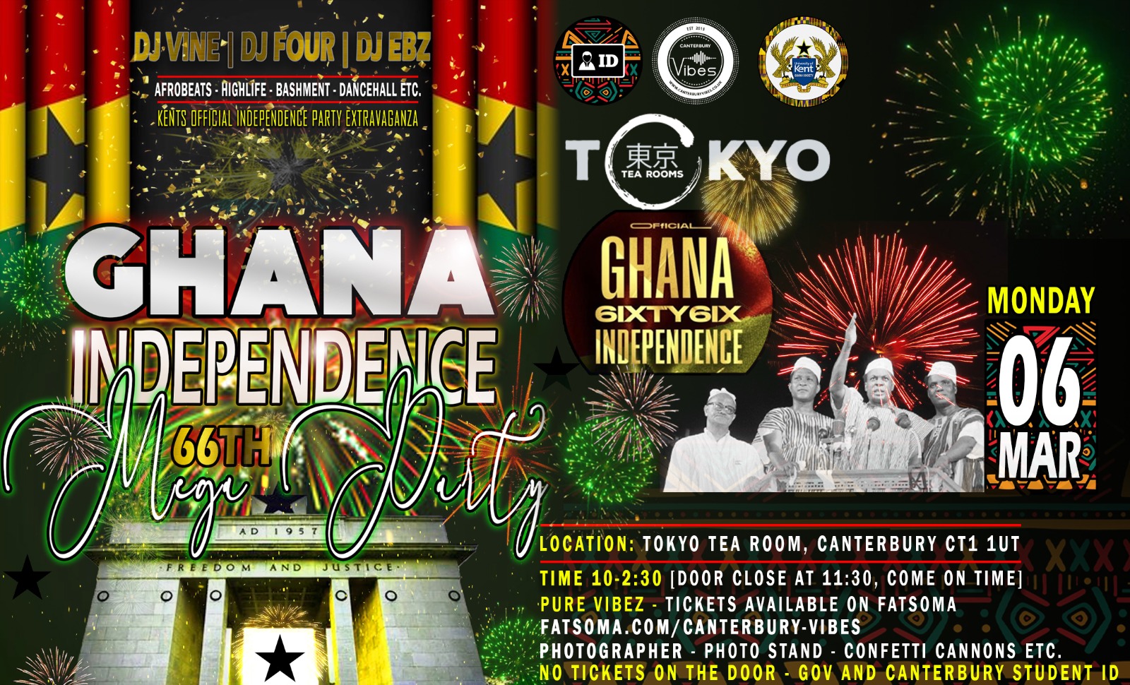 Ghana Independence Mega Party @ Tokyo Tea Rooms – New Date and location TBA