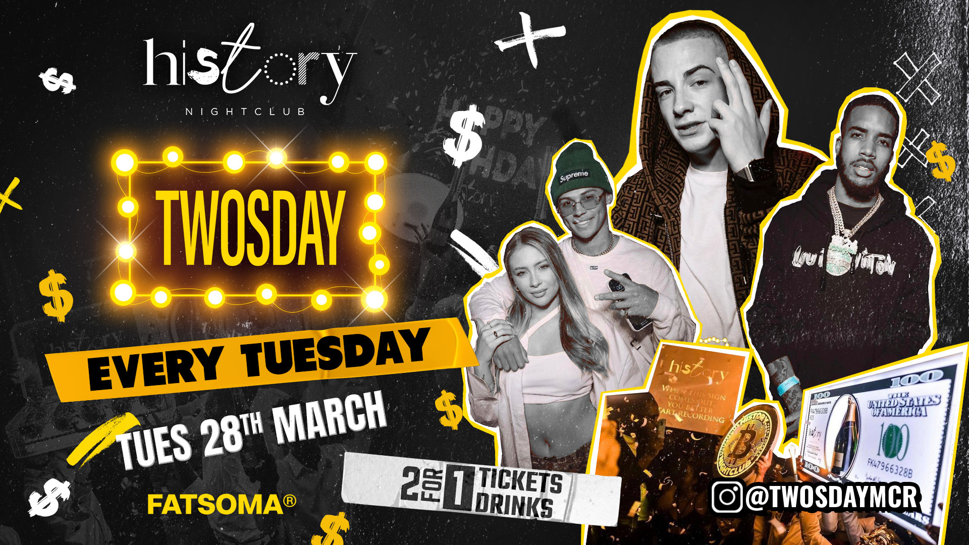 TWOSDAY 🏆 HISTORY – Voted Manchester’s Favourite Tuesday 💰 2FOR1 DRINKS & TICKETS