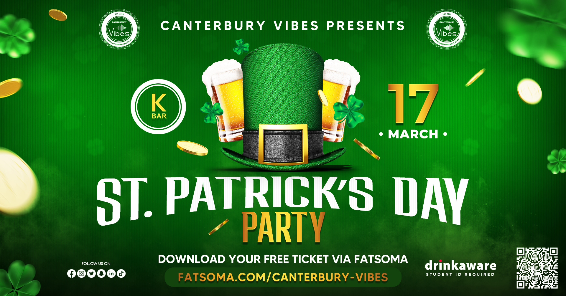 St Patrick’s Day PARTY @ K BAR – Free Ticket Download