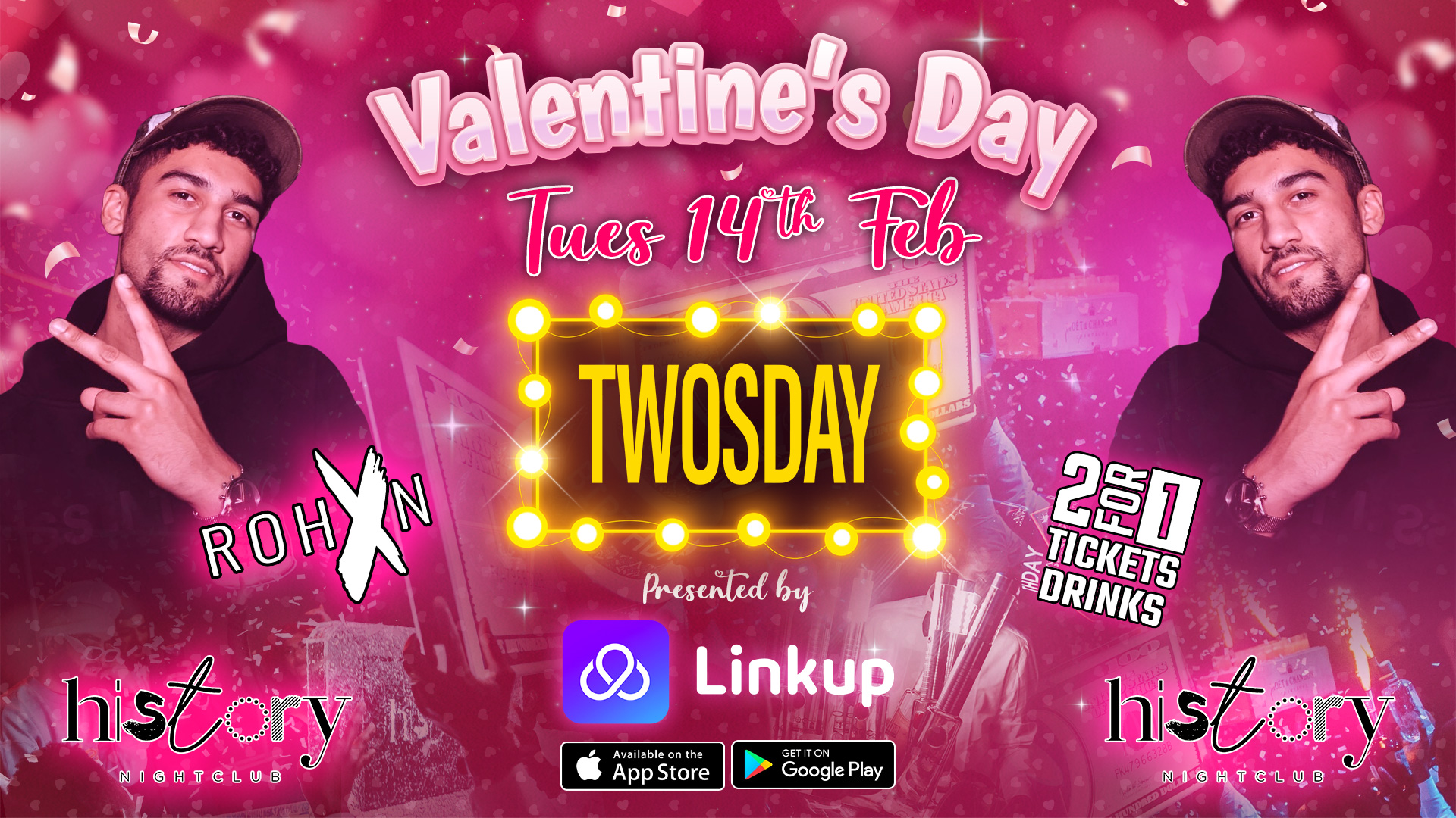 TWOSDAY 💌 VALENTINES DAY – Voted Manchester’s Favourite Tuesday 💖 2FOR1 DRINKS & TICKETS