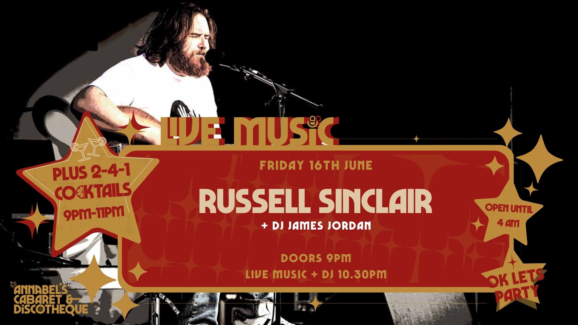 Live Music: RUSSELL SINCLAIR // Annabel’s Cabaret & Discotheque