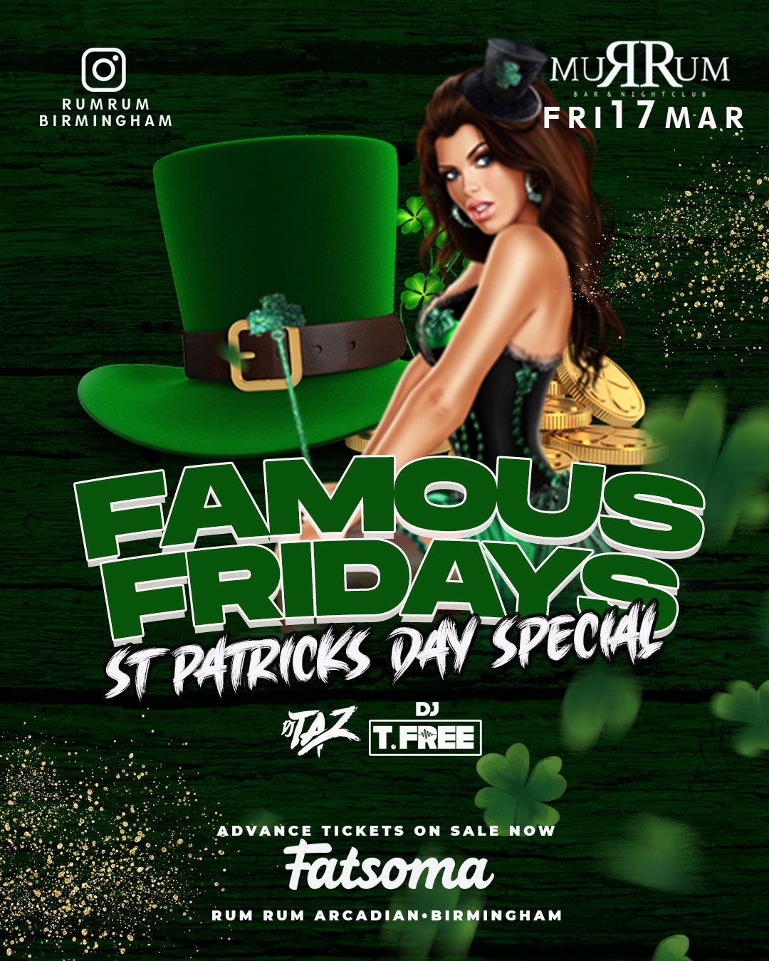 🎁 Famous Fridays St Patrick’s Day Party ,Theme Night + Surprises