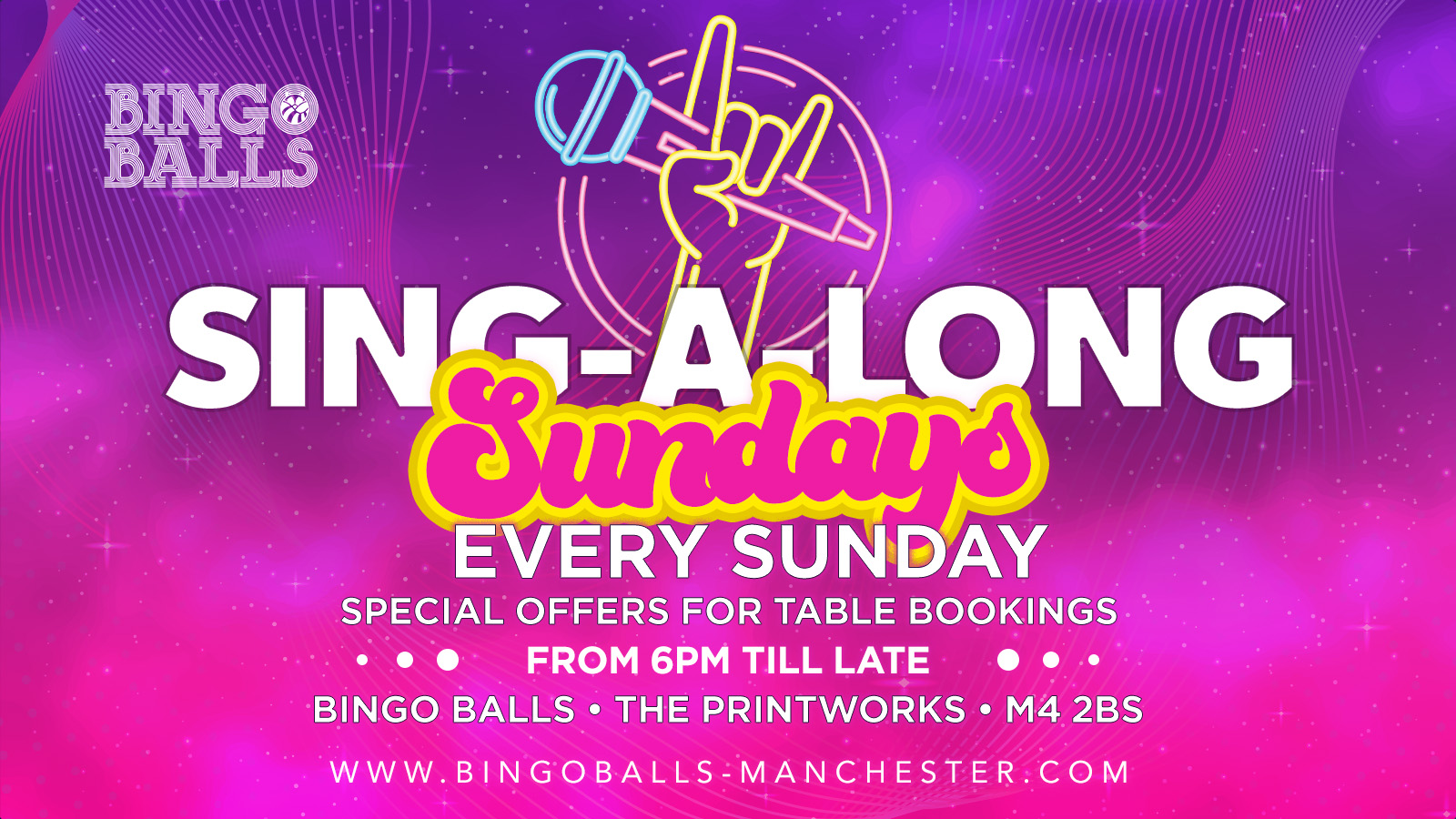 SINGALONG Sunday Bingo Balls at Bingo Balls, Manchester on 30th Apr