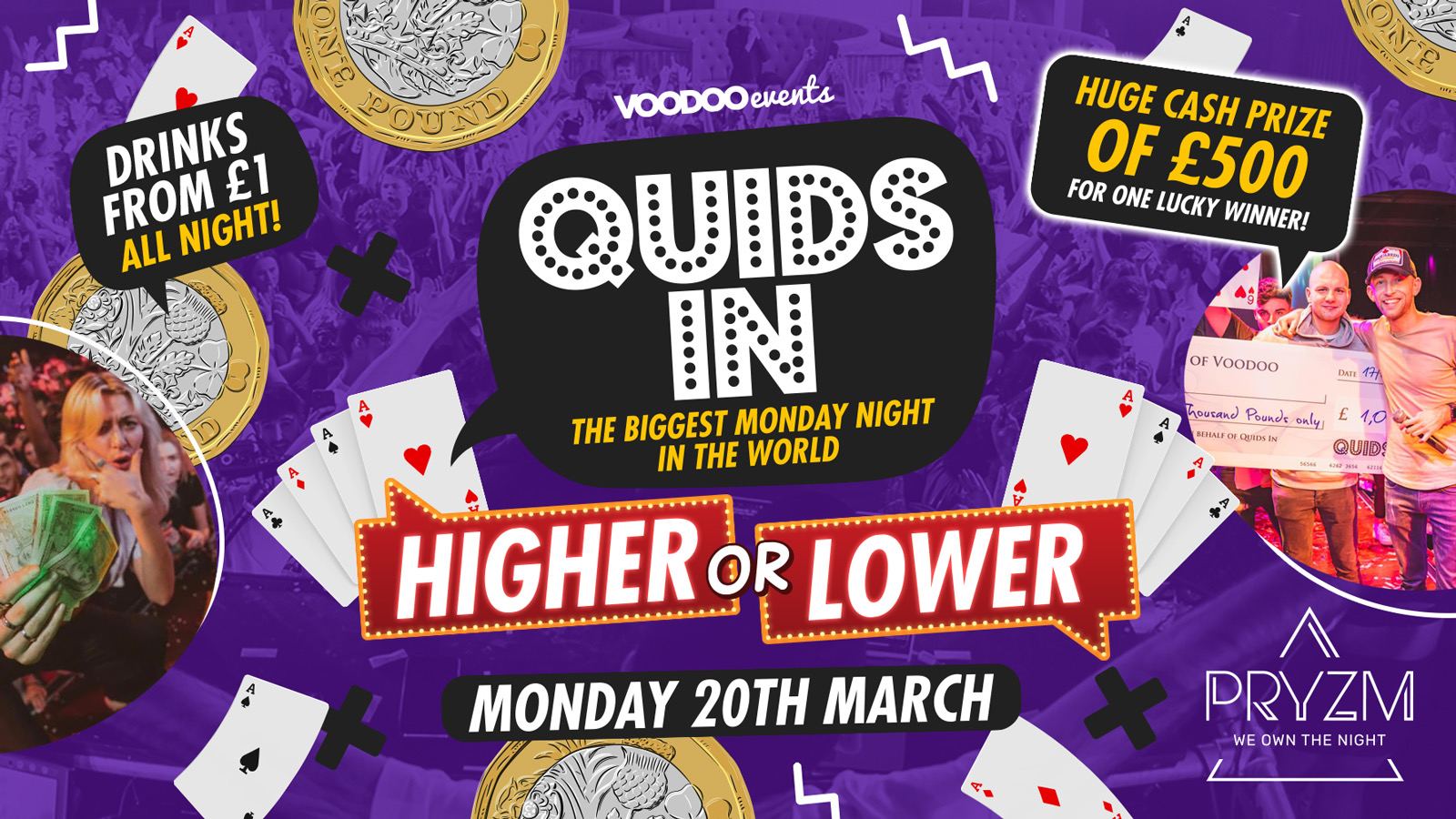 Quids In Mondays Higher or Lower £500 cash giveaway!