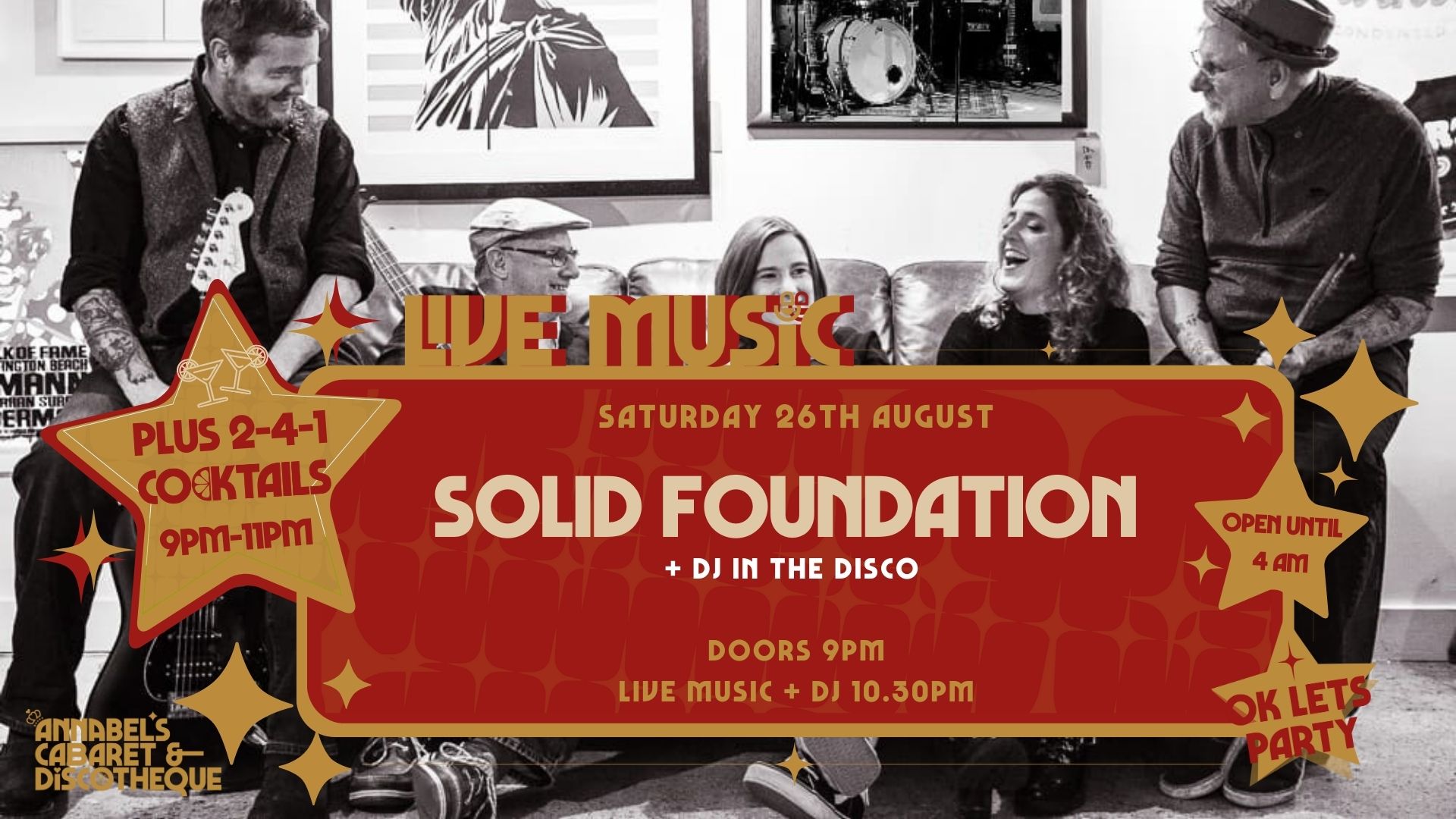 Live Music: SOLID FOUNDATION // Annabel’s Cabaret & Discotheque