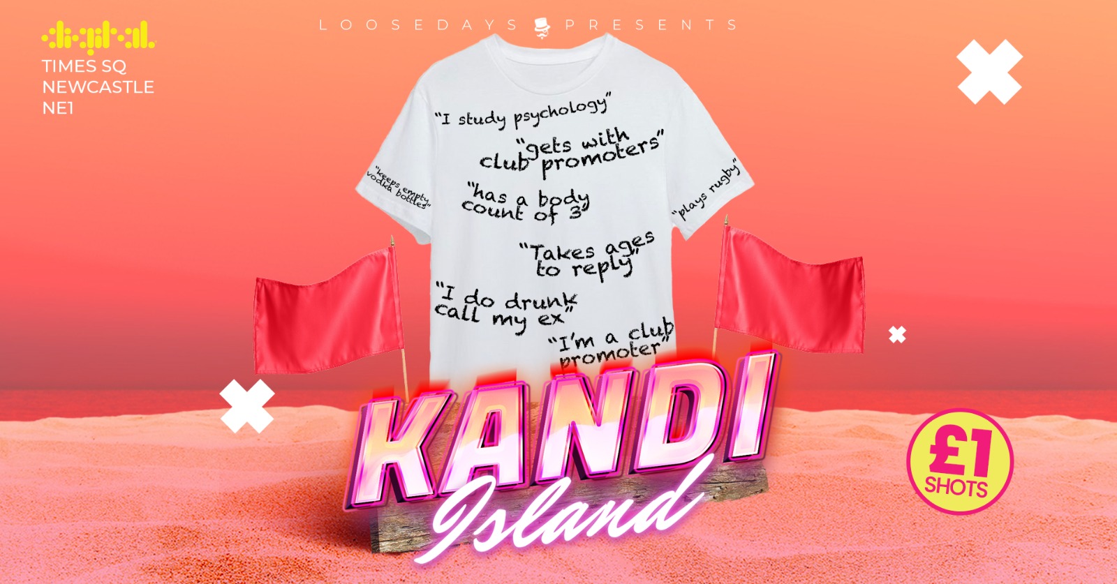 KANDI ISLAND RED FLAG PARTY! £1 SHOTS & £1 TICKETS! DIGITAL 6th